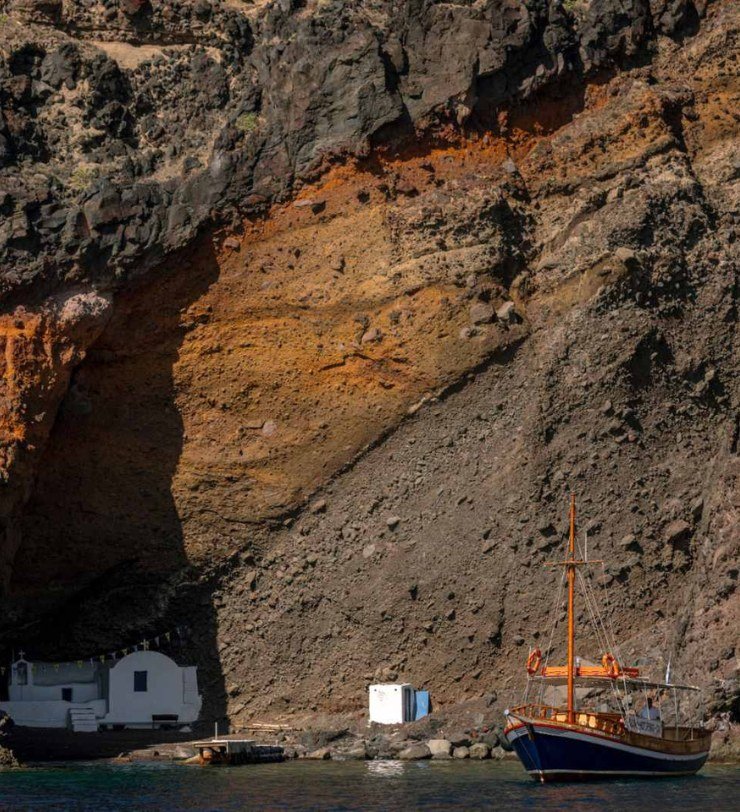 The Little Church is built in the Caldera of Santorini
